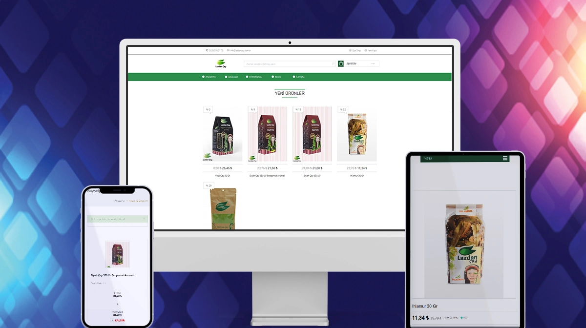 Lazdan Çay E-Ticaret Sitesi Web Tasarımı ve Yazılımı