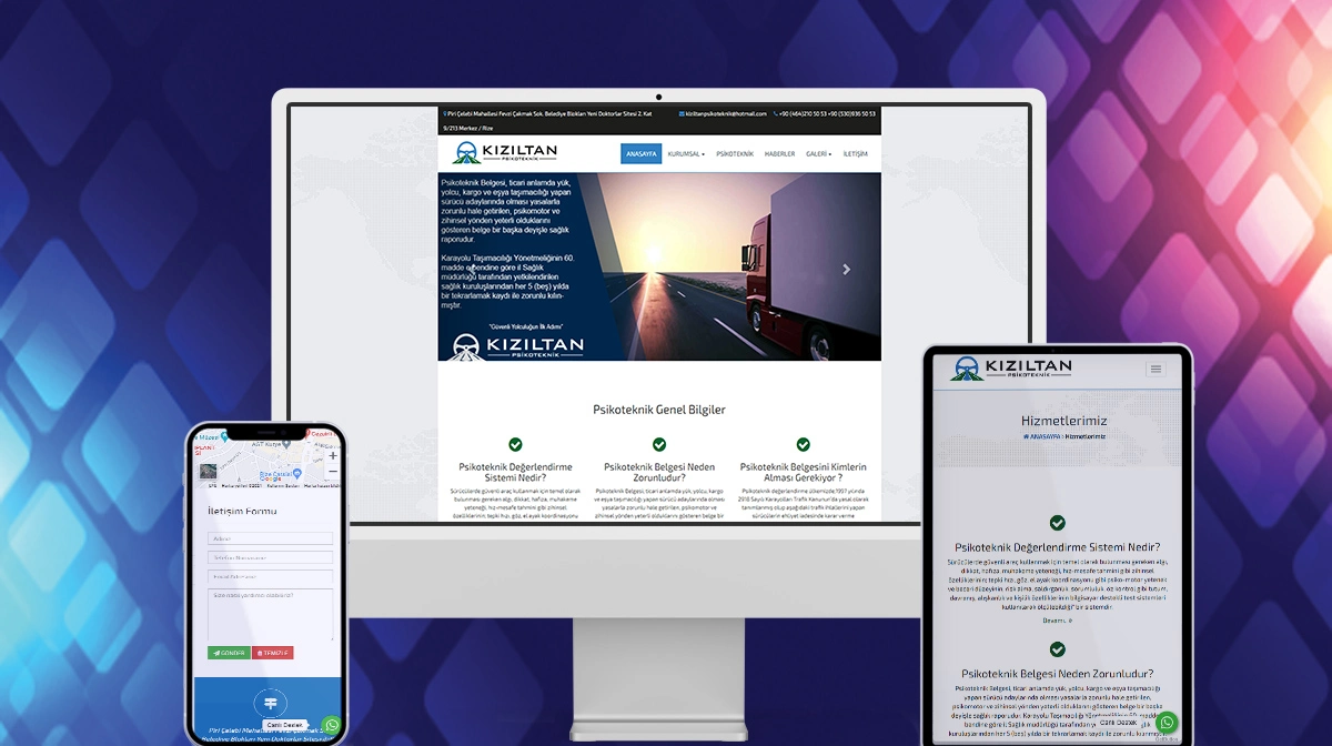 Kiziltan Psikoteknik Merkezi Web Sitesi Tasarımı ve Yazılımı