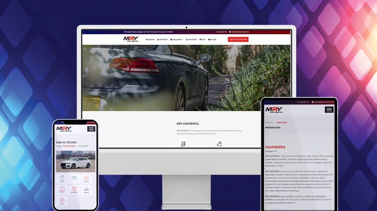 MRY Car Rental Web Sitesi Tasarımı ve Yazılımı