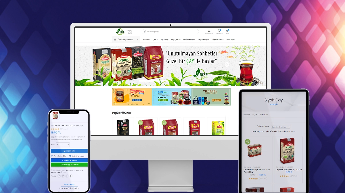 Rize Çay Çarşısı E-Ticaret Sistemi Tasarım ve Yazılımı