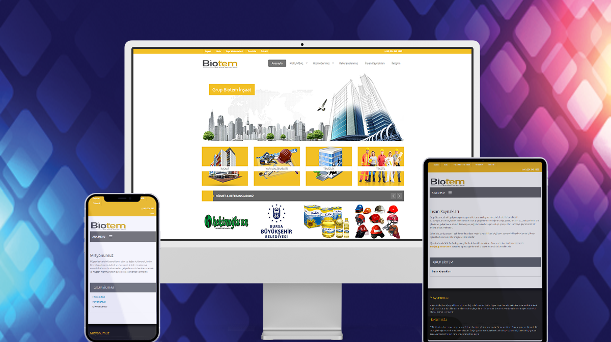 Grup Biotem Firması Web Sitesi Tasarımı ve Yazılımı